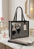 Black & White Patterned Tote Bag for Women | The Tote Edit